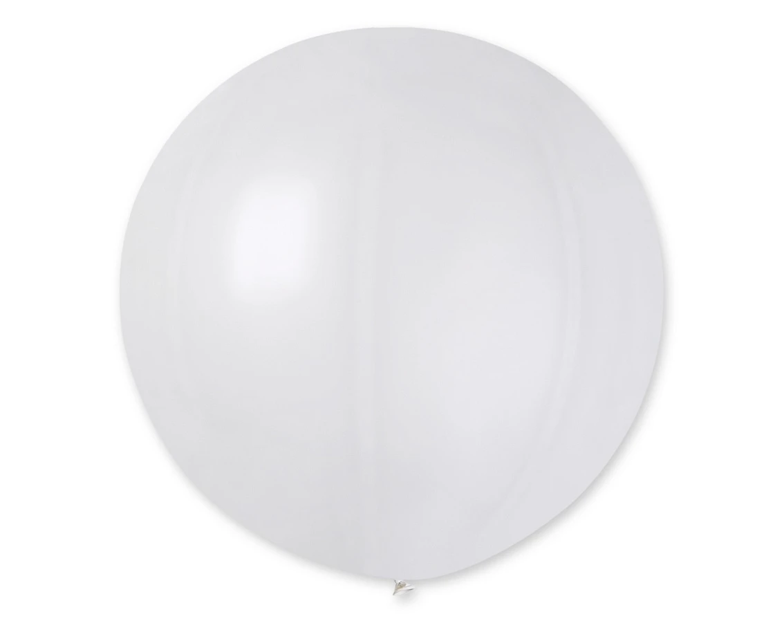Balloons Gemar, ball metallic 0.65m white, 1pc