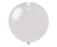 Balloons Gemar, ball metallic 0.80m white, 1pc