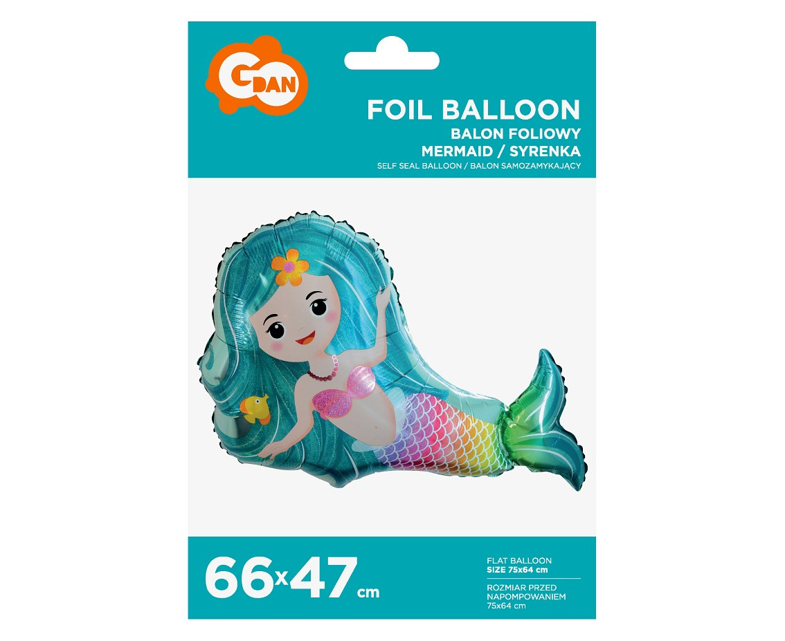 Foil balloon Mermaid, 66 cm