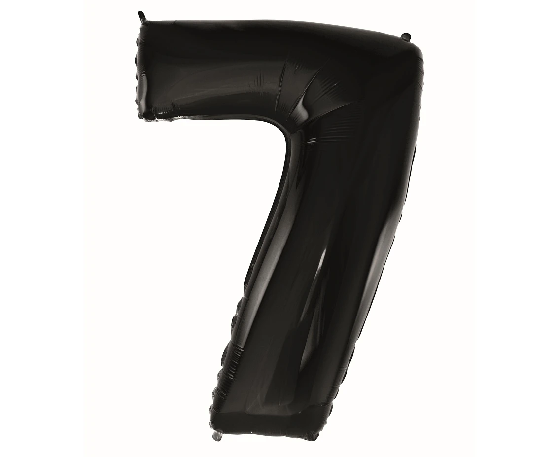 Foil balloon B&C digit 7, black, 92 cm