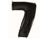 Foil balloon B&C digit 7, black, 92 cm