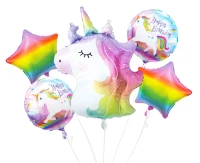 Foil balloon - Unicorn set / 5 pcs.