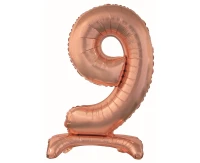 Foil balloon B&C standing digit 9, rosegold, 74 cm EOL