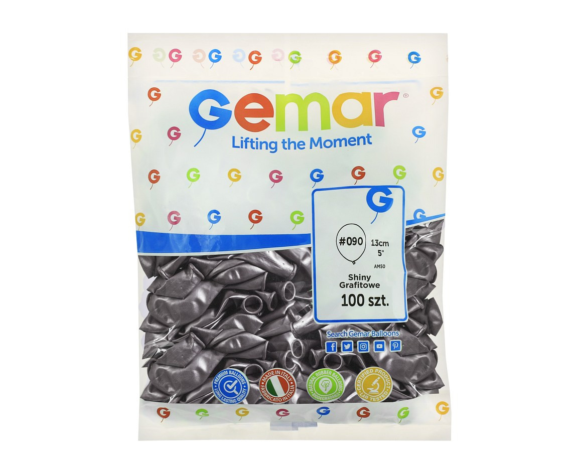 Balloons Gemar 5", shiny space grey, 100pcs