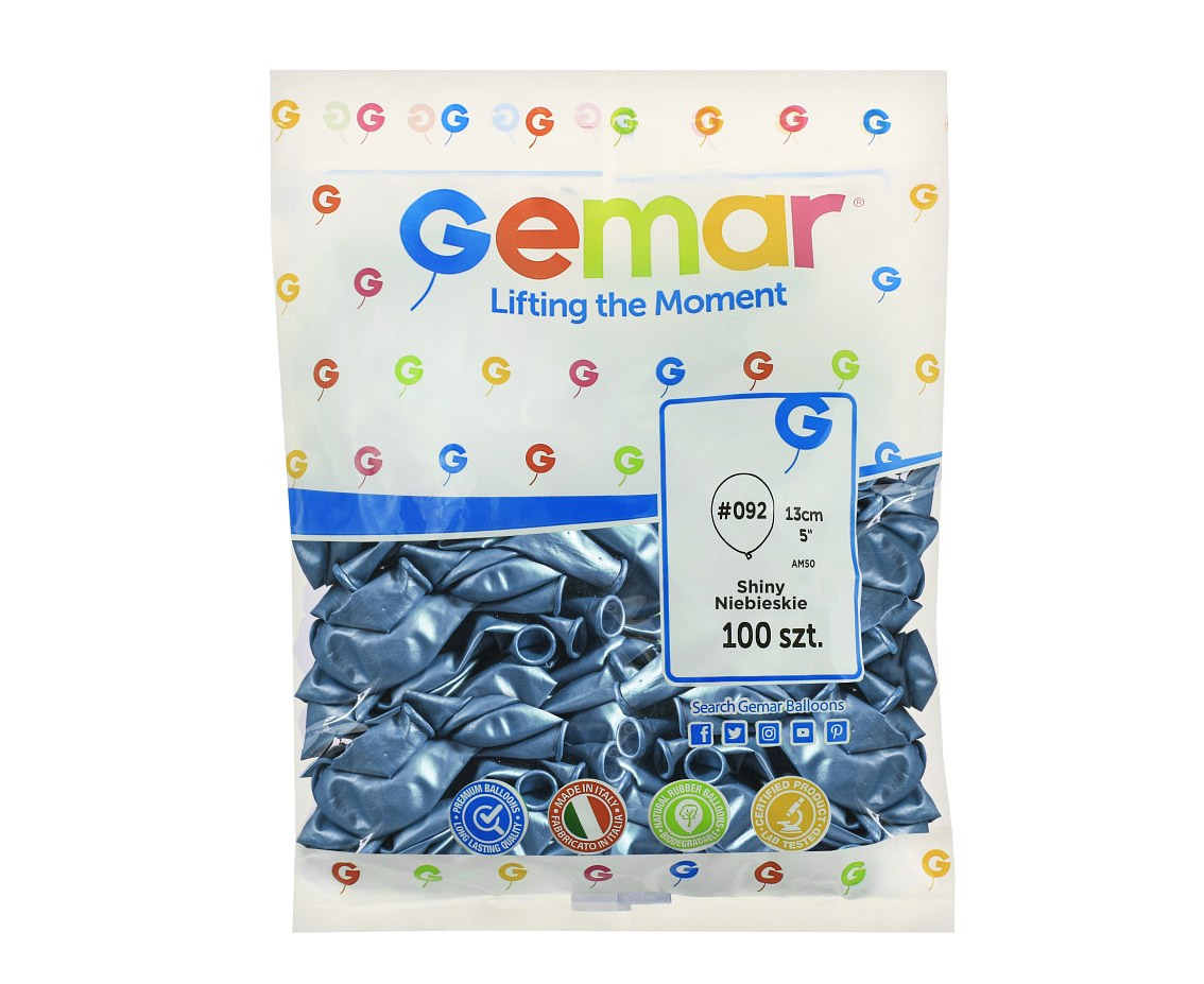 Balloons Gemar 5", shiny blue, 100pcs