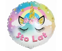 Foil balloon Pastel Unicorn - Sto Lat, 18" EOL