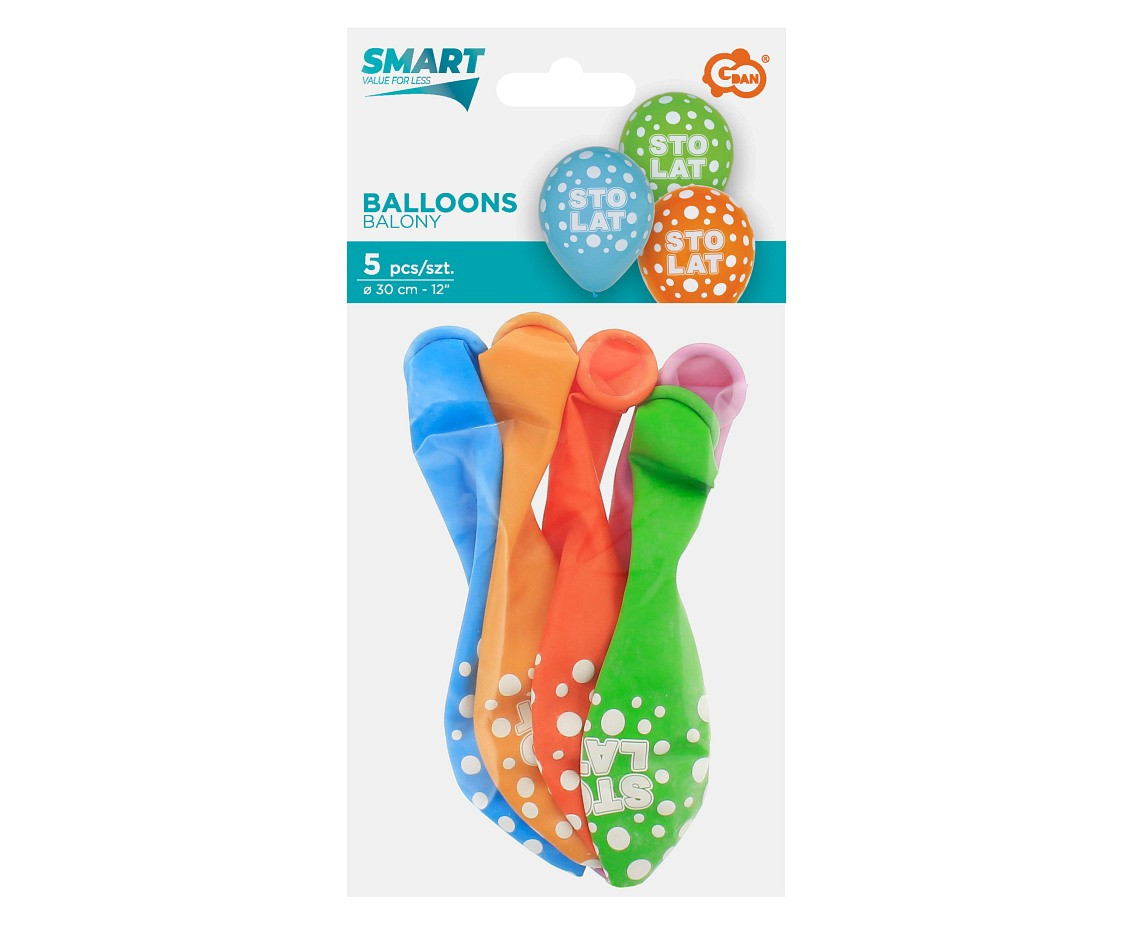 Balloon with digit 2, 12" / 5 pcs.