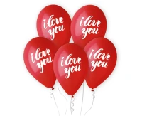 Balloons Gemar 13", pastel premium helium i love you (gold printing), 5pcs EOL