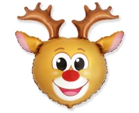 Foil balloon 24" FX - Reindeer Head, unpacked (flat)