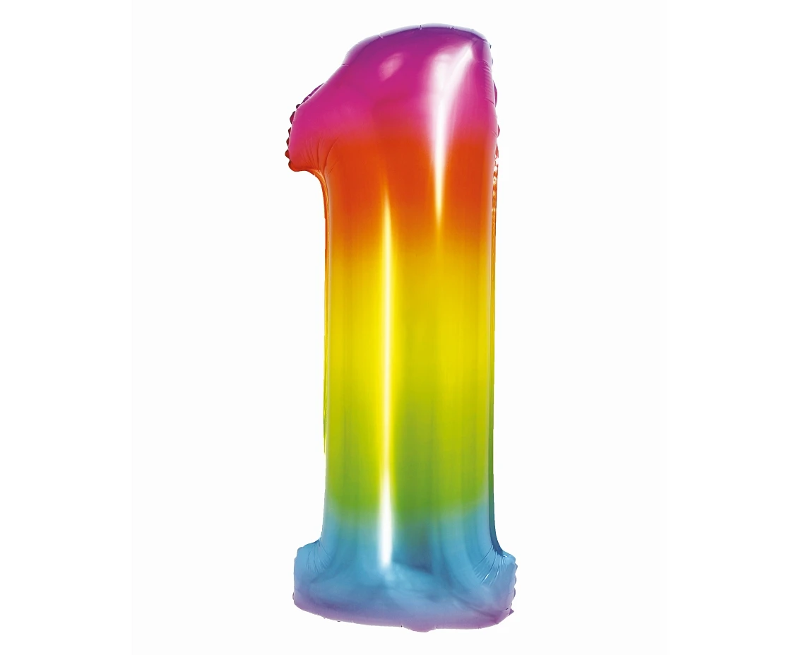 Foil balloon Smart, digit 1, rainbow, 76 cm