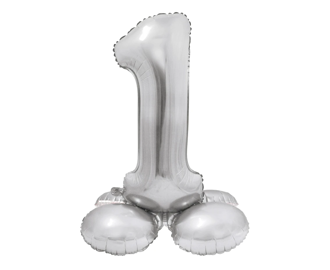 Foil balloon Smart, standing digit 1, silver, 72 cm EOL