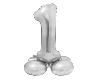 Foil balloon Smart, standing digit 1, silver, 72 cm EOL
