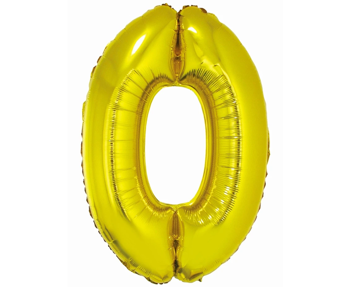 Foil balloon Smart, digit 0, gold, 76 cm