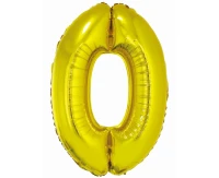 Foil balloon Smart, digit 0, gold, 76 cm