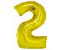 Foil balloon Smart, digit 2, gold, 76 cm