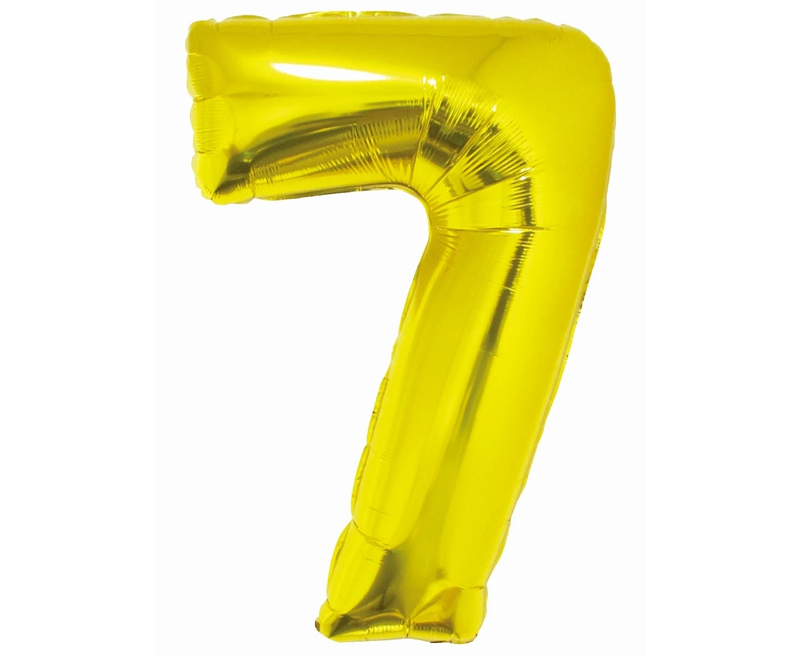 Foil balloon Smart, digit 7, gold, 76 cm