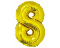 Foil balloon Smart, digit 8, gold, 76 cm