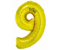 Foil balloon Smart, digit 9, gold, 76 cm