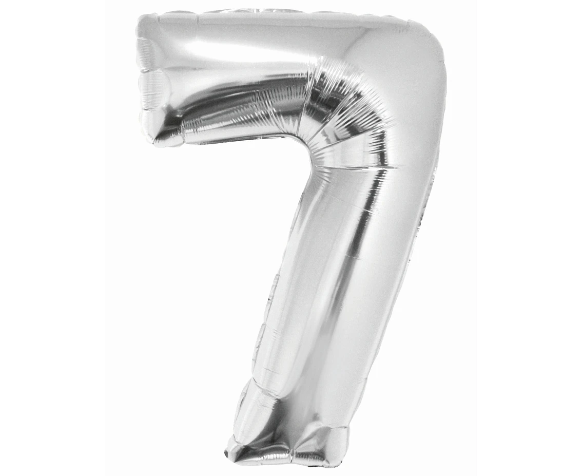 Foil balloon Smart, digit 7, silver, 76 cm