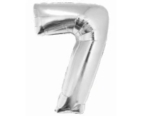 Foil balloon Smart, digit 7, silver, 76 cm