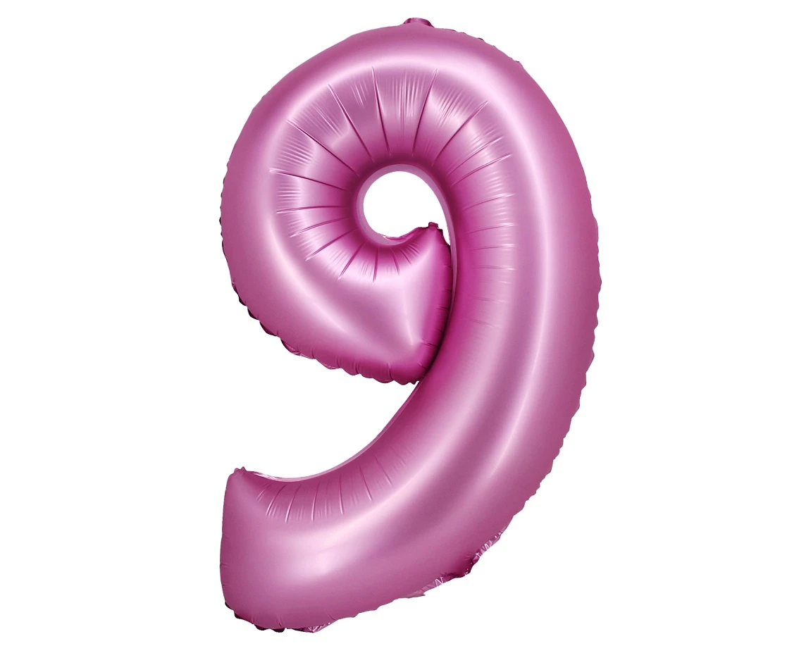 Foil balloon B&C, digit 9, satin pink, 76 cm EOL