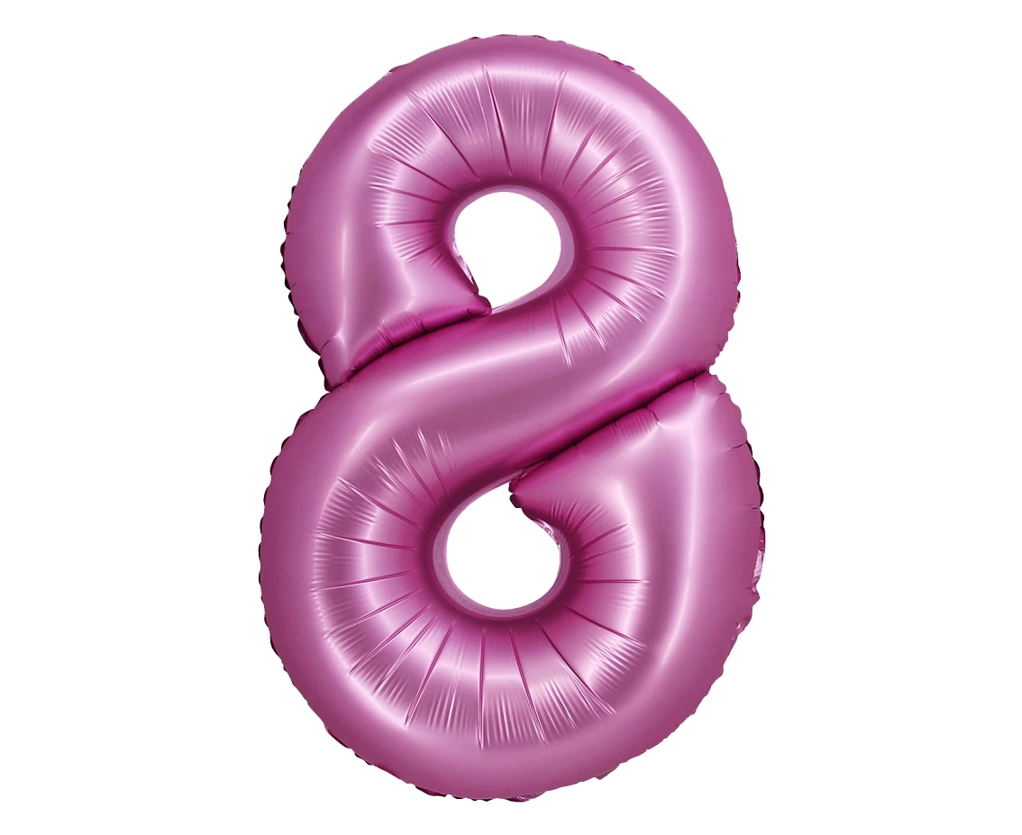 Foil balloon B&C, digit 8, satin pink, 76 cm EOL