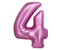 Foil balloon B&C, digit 4, satin pink, 76 cm EOL