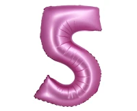 Foil balloon B&C, digit 5, satin pink, 76 cm EOL