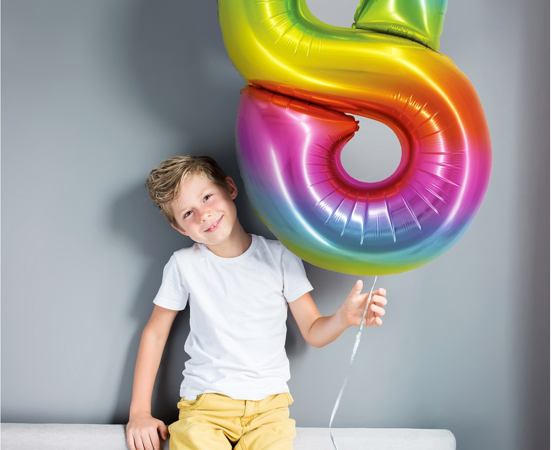 Foil balloon Smart, digit 8, rainbow, 76 cm