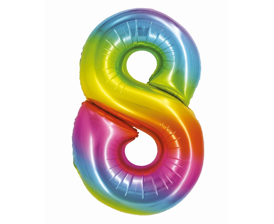 Foil balloon Smart, digit 8, rainbow, 76 cm