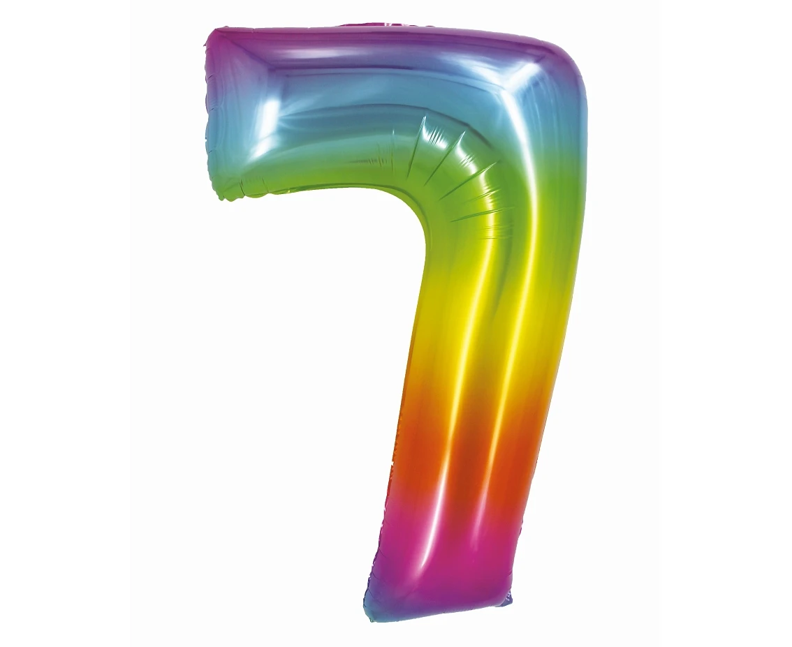 Foil balloon Smart, digit 7, rainbow, 76 cm