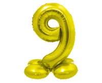 Foil balloon Smart, standing digit 9, gold, 72 cm EOL