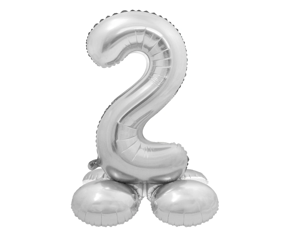Foil balloon Smart, standing digit 2, silver, 72 cm EOL