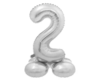 Foil balloon Smart, standing digit 2, silver, 72 cm EOL