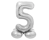 Foil balloon Smart, standing digit 5, silver, 72 cm EOL