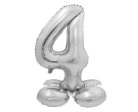 Foil balloon Smart, standing digit 4, silver, 72 cm EOL