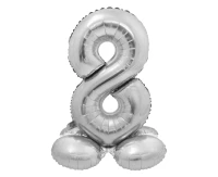 Foil balloon Smart, standing digit 8, silver, 72 cm EOL