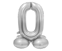 Foil balloon Smart, standing digit 0, silver, 72 cm EOL