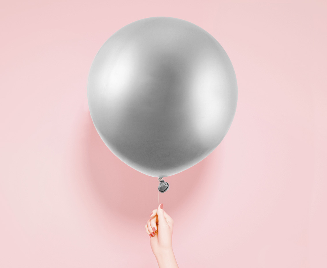 Balloons B&C 24", platinum silver, 1pc