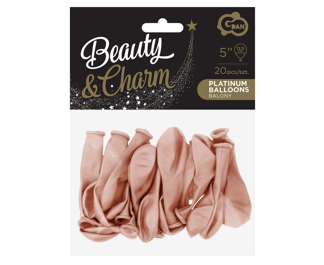 Balloons B&C 5", platinum rose-gold, 20pcs