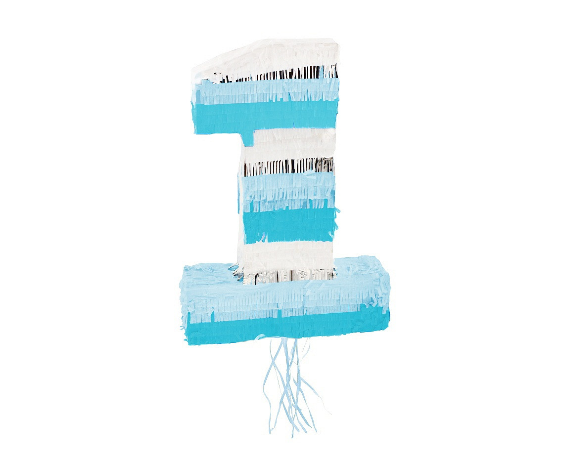 Pinata number 1, blue, size 50 x 35 x 7.5 cm EOL