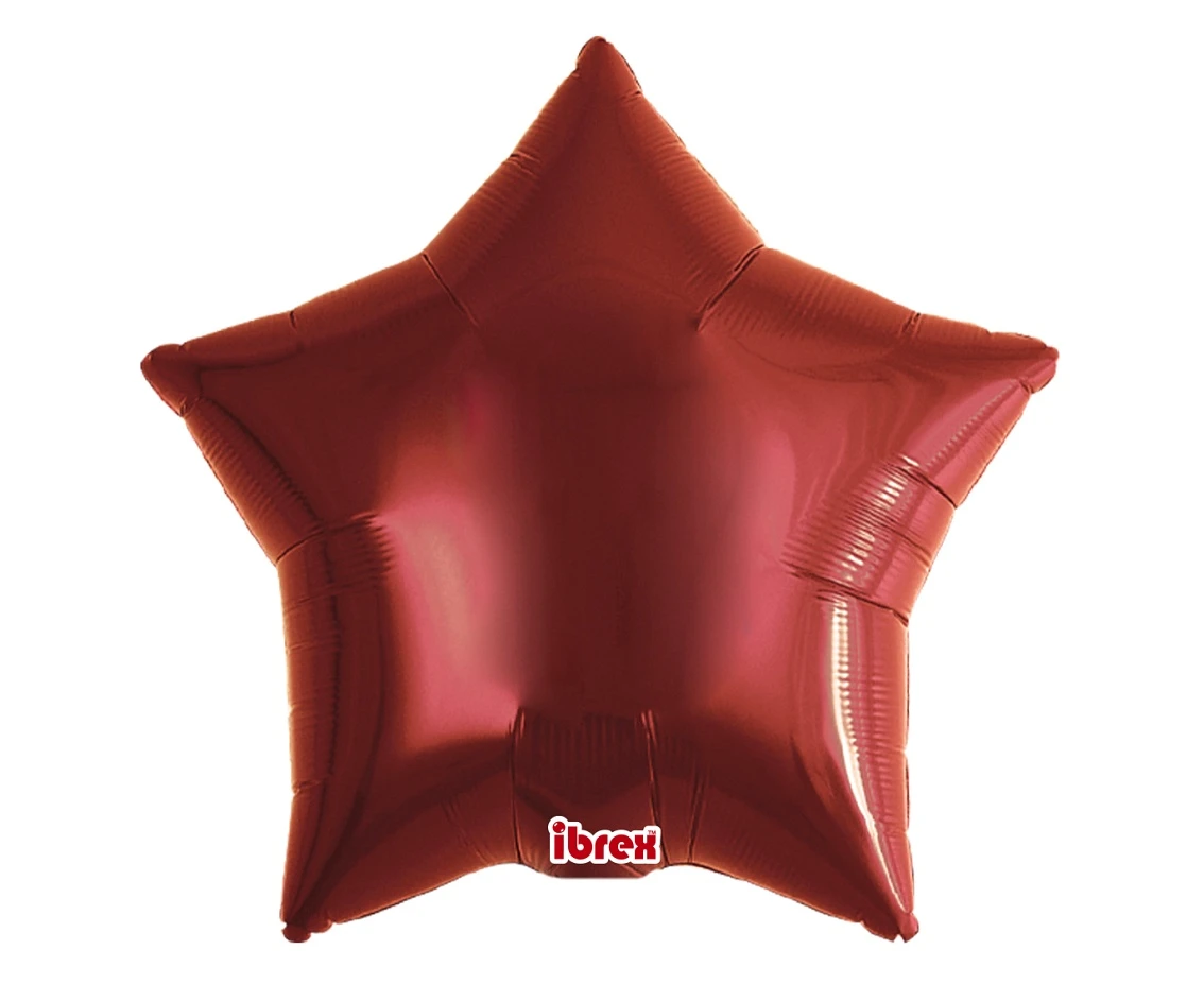 Ibrex helium balloon, Star 15", Premium Metallic Red, 5 pcs.