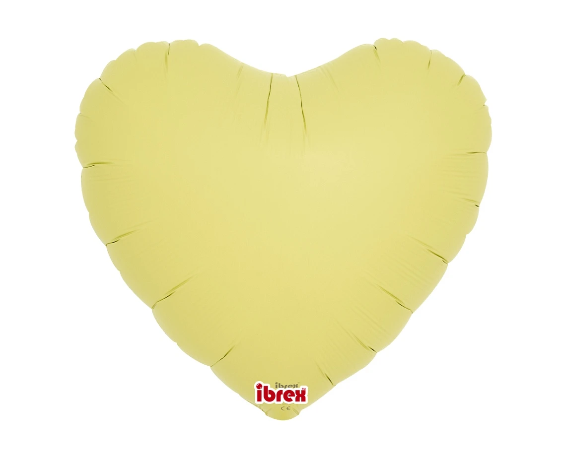Ibrex helium balloon, Heart 14", Pastel Yellow, 5 pcs.