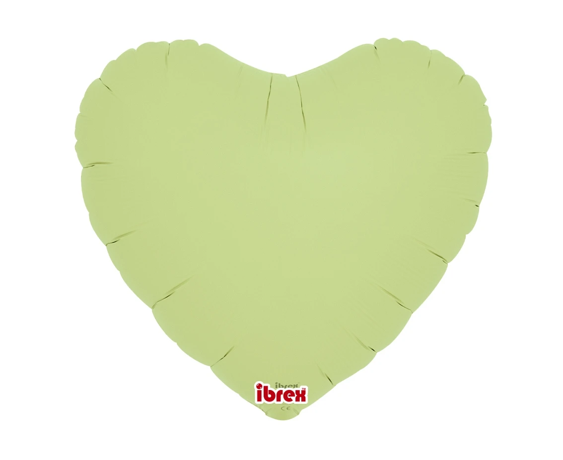 Ibrex helium balloon, Heart 14", Pastel Green, 5 pcs.