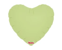 Ibrex helium balloon, Heart 14", Pastel Green, 5 pcs.