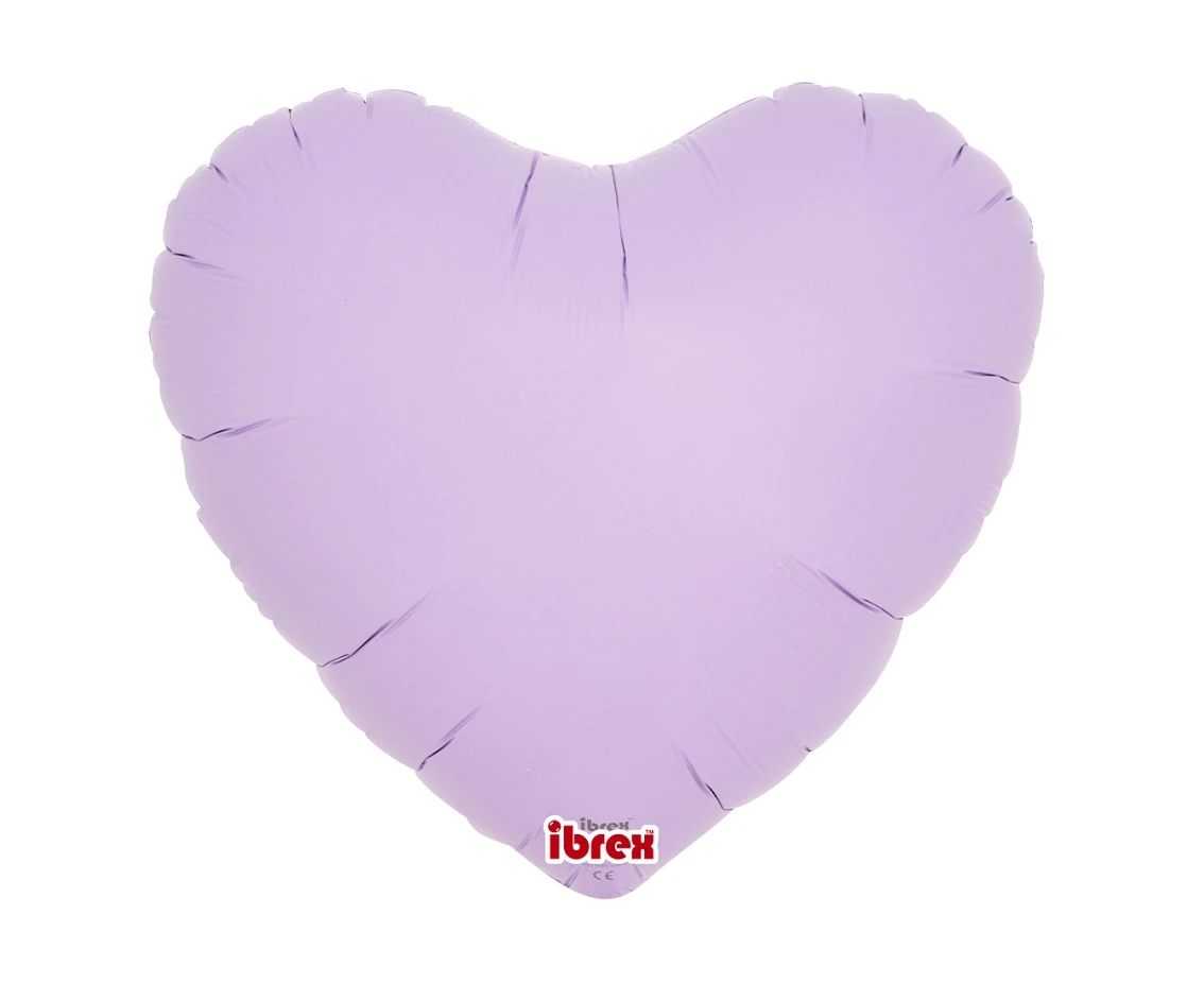 Ibrex helium balloon, Heart 14", Pastel Lavender, 5 pcs.