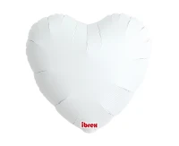 Ibrex helium balloon, Heart 14", White, 5 pcs.