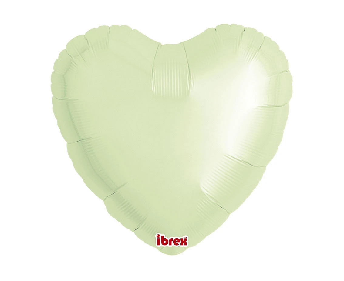 Ibrex helium balloon, Heart 14", Metallic Ivory, 5 pcs.