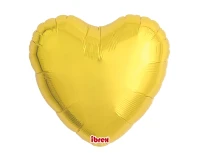 Ibrex helium balloon, Heart 18", Metallic Gold, 5 pcs.