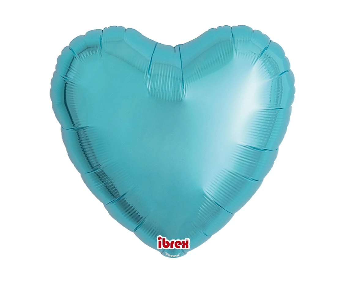 Ibrex helium balloon, Heart 18", Metallic Light Blue, 5 pcs.